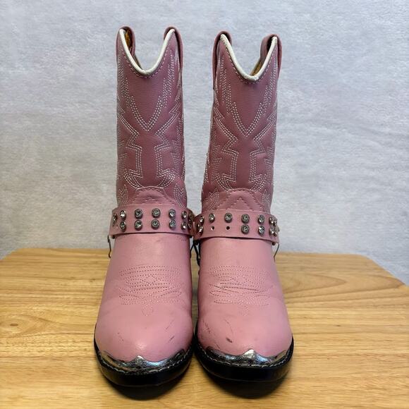 Lil' Durango Little Kid Pink Rhinestone Western Cowgirl Boots Girls Size 1 - Picture 5 of 11